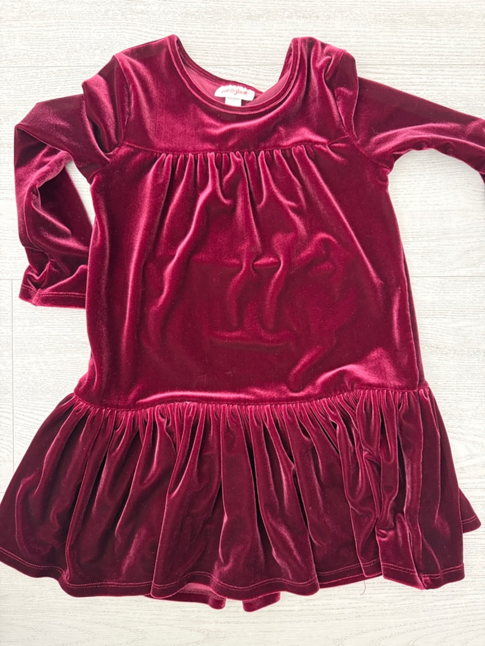 Cat & Jack Girls' Velvet Party Dress in Burgundy